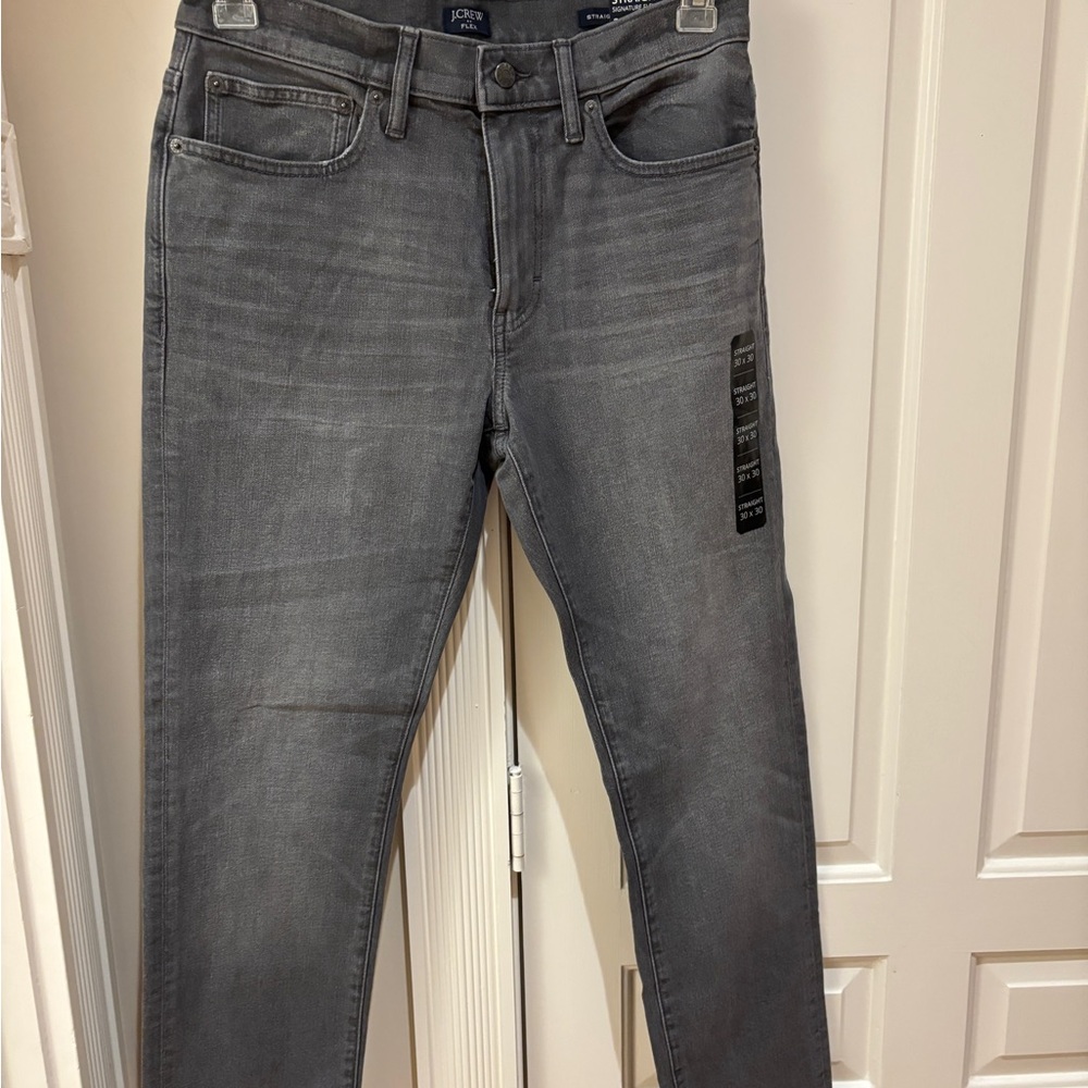 J. Crew Men's Straight Fit Gray Jeans